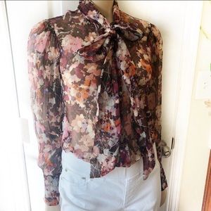 Silk LUXE Arden B. Luxurious floral blouse